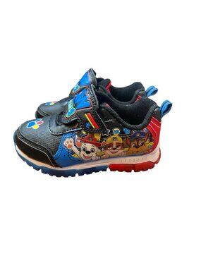 Paw Patrol Toddler Boys Sneakers Size 9 Light Up Blue Hook & Loop Lightweight